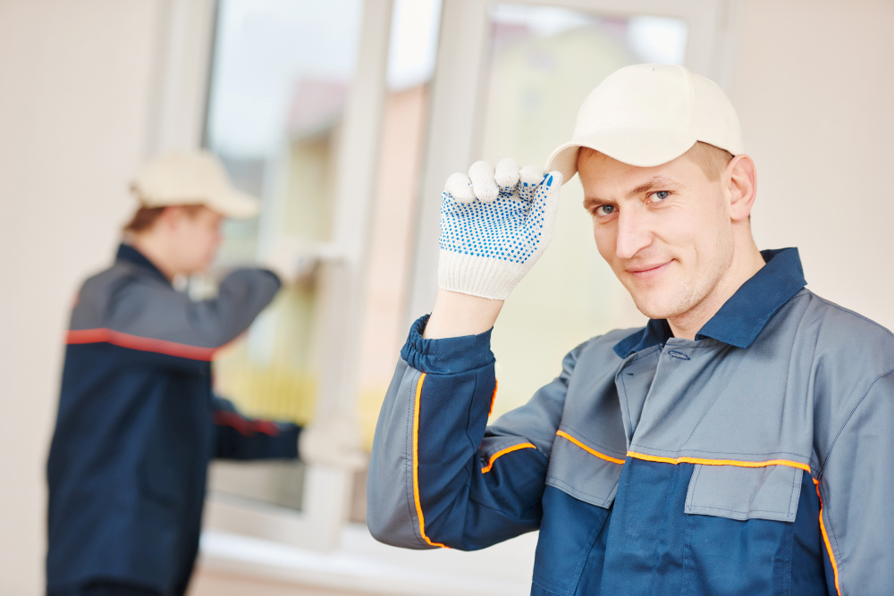 Fenstermonteure bei der Arbeit